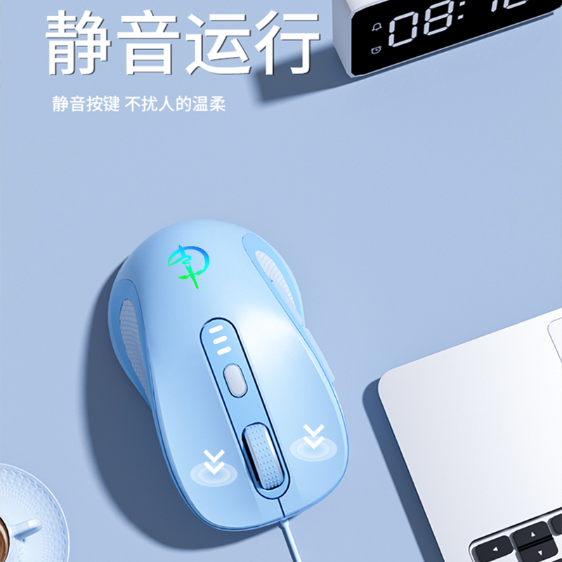剑圣一族M500有线鼠标办公电竞游戏笔记本台式男女通用静音