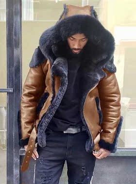 2021 Fashion Parka Pilot Men s Natural Sheepskin Fur Coat
