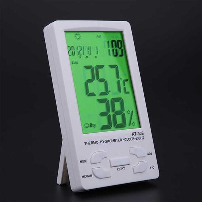 White Indoor/ LCD Thermometer Hygrometer Temperature Humidit - 图2