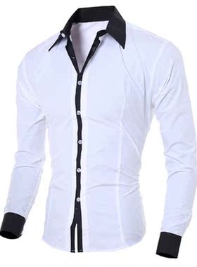 Camisa 2022 Fashion Personality Men Shirt Casual Slim Long-s