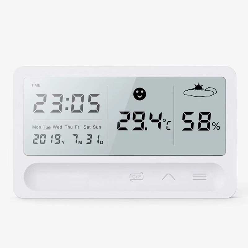 LCD Time Desktop Table Clocks Indoor Temperature and Humidit - 图2