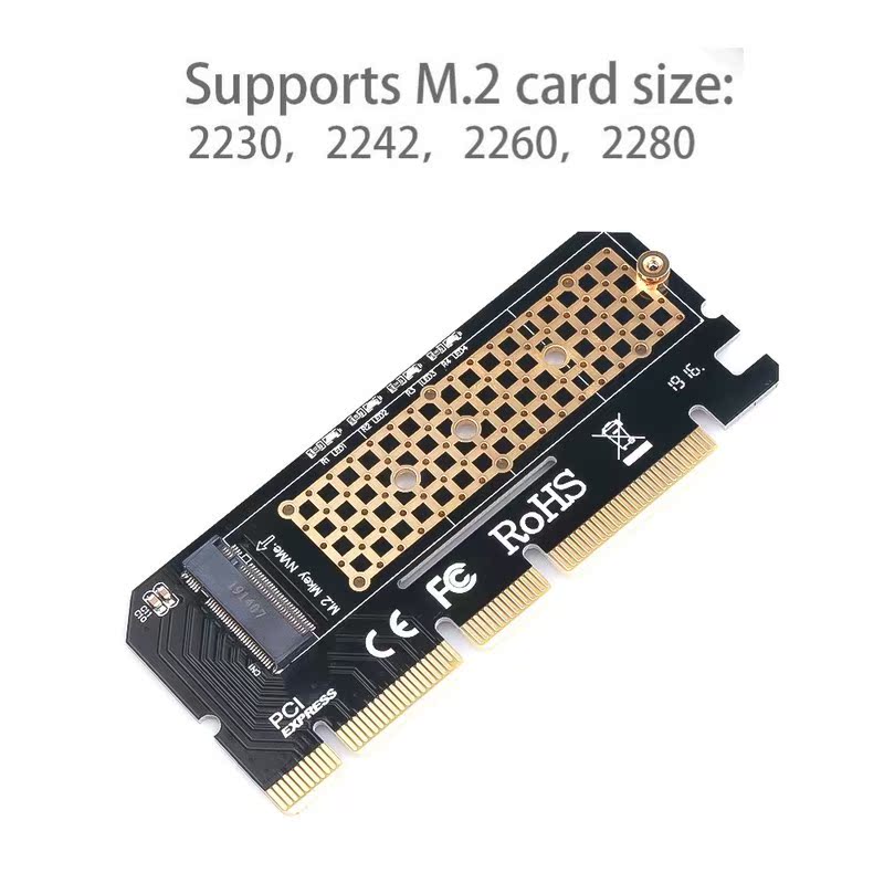 M.2 NVME PCIE to M2 Adapter LED NVME SSD M2 PCIE x16 Expansi - 图2