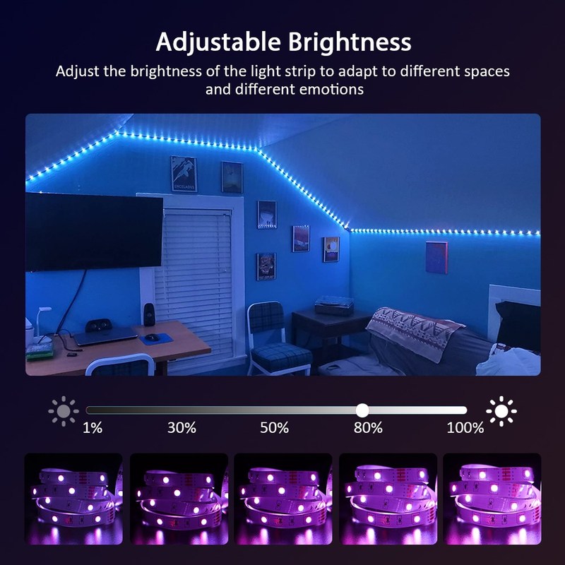 Suntech LED Light Strips, Bluetooth Music Sync Color Flexibl-图0