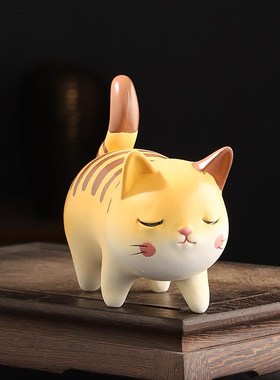 快速发货北欧 ins软装家居x创意树脂手工彩绘可爱小猫小动物装饰