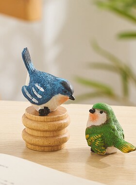 快速发货创意可爱小鸟桌面电脑办公装饰品创意治愈V系情绪摆件工