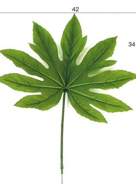 ins风仿真八角金盘叶 北欧风绿色植物墙森系树叶婚庆婚礼家居装饰