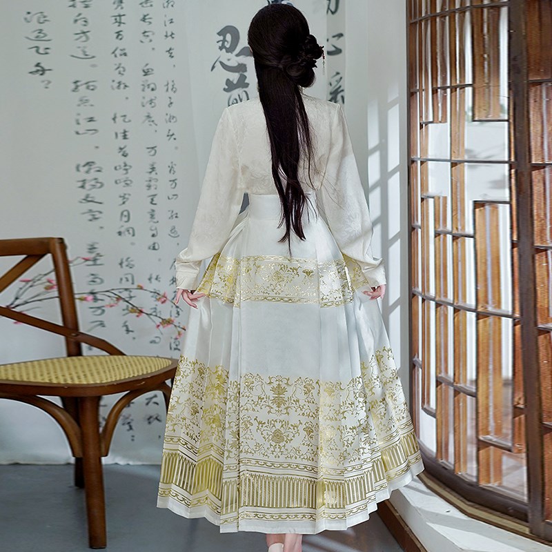 现货速发可以穿上班的汉服成人新中式国风马面裙套装2024新款日常 - 图2