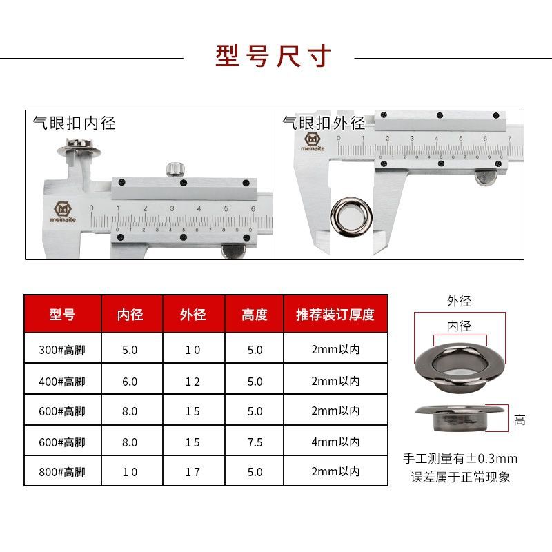 宽边气眼铆钉鸡眼扣广告布扣装饰扣空心铆钉汽眼孔扣金属扣子加厚-图0