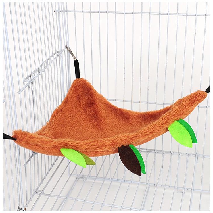 Small pet plush toy hamster leaf hammock ropeway drill tube swing five-piece set flower branch squirrel warm cotton hanging nest