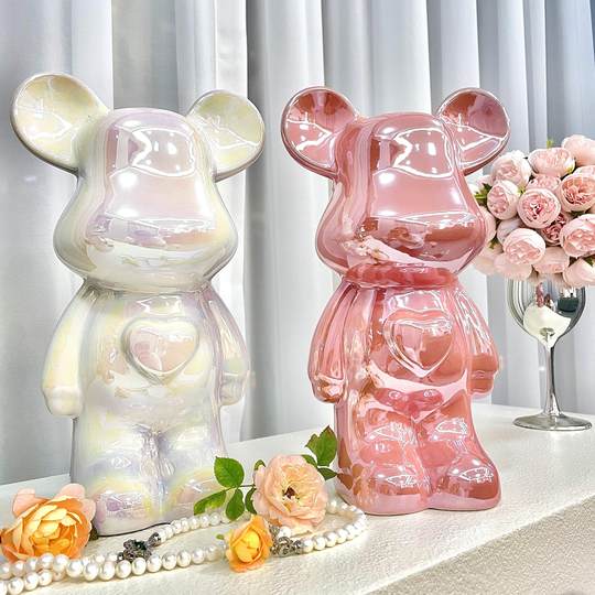 Mueble de TV con oso violento de alta gama y adornos para vinoteca