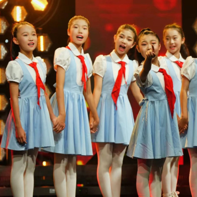 Feng Lin's same style Children's Chorus Performance Costumes for Primary School Students' Patriotic Poetry Recitation Competition for Boys and Girls