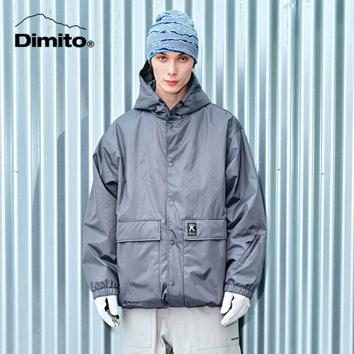 【DIMITO X PLAYBOY】23/24联名款滑雪服男女连帽防风保暖外套 - 图1