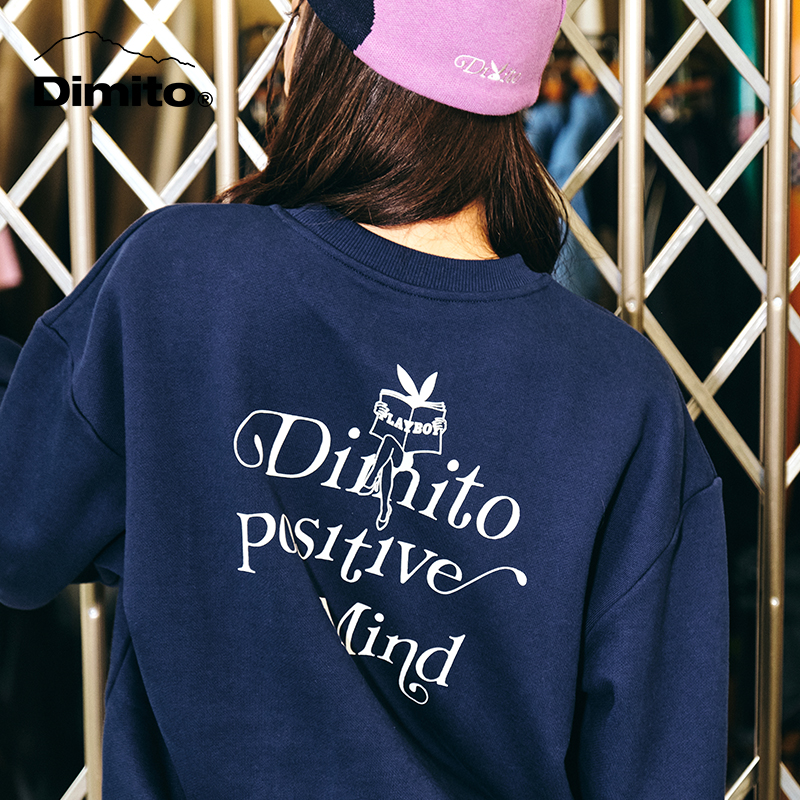 【DIMITO X PLAYBOY】联名款卫衣男女春秋透气休闲帽衫 46CA035 - 图2