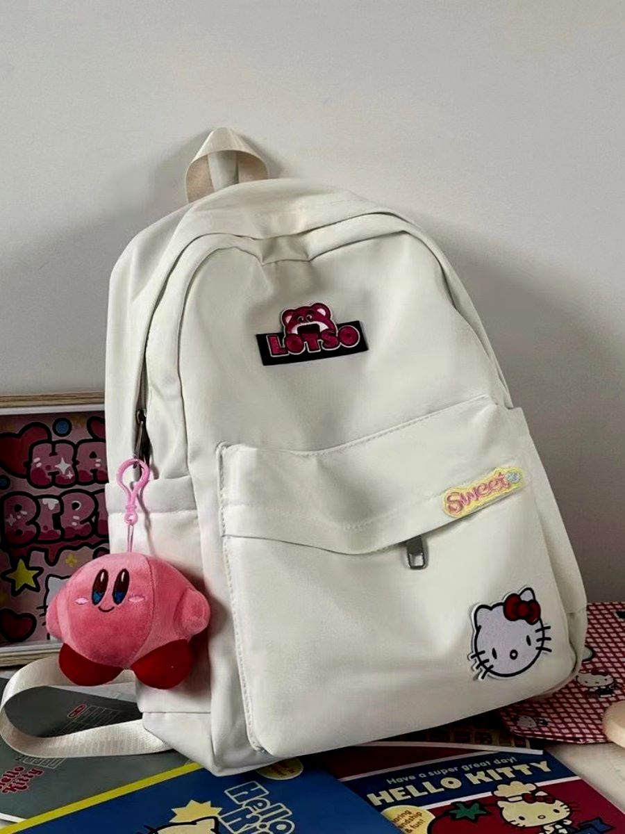 Kitty猫书包大容量软妹可爱凯蒂猫背包日韩校园书包草莓熊双肩包-图3
