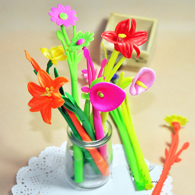 办公创意文具花朵中性笔植物造型花草笔学生奖品卡通签字笔装饰笔 - 图3