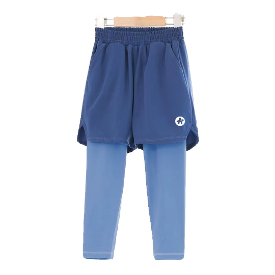 假两件男童网球运动裤秋冬速干裤户外训练长裤跑步中大儿童紧身裤