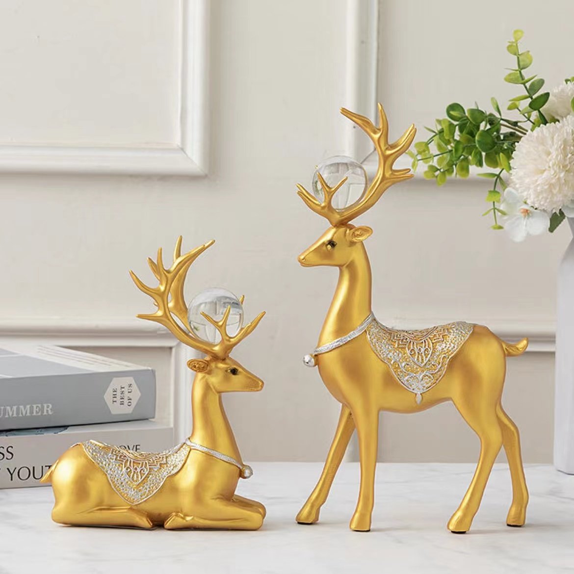 欧式创意金鹿酒柜摆件家居客厅房间电视柜现代装饰品,淘宝优惠券,粉丝福利购,淘宝优惠卷