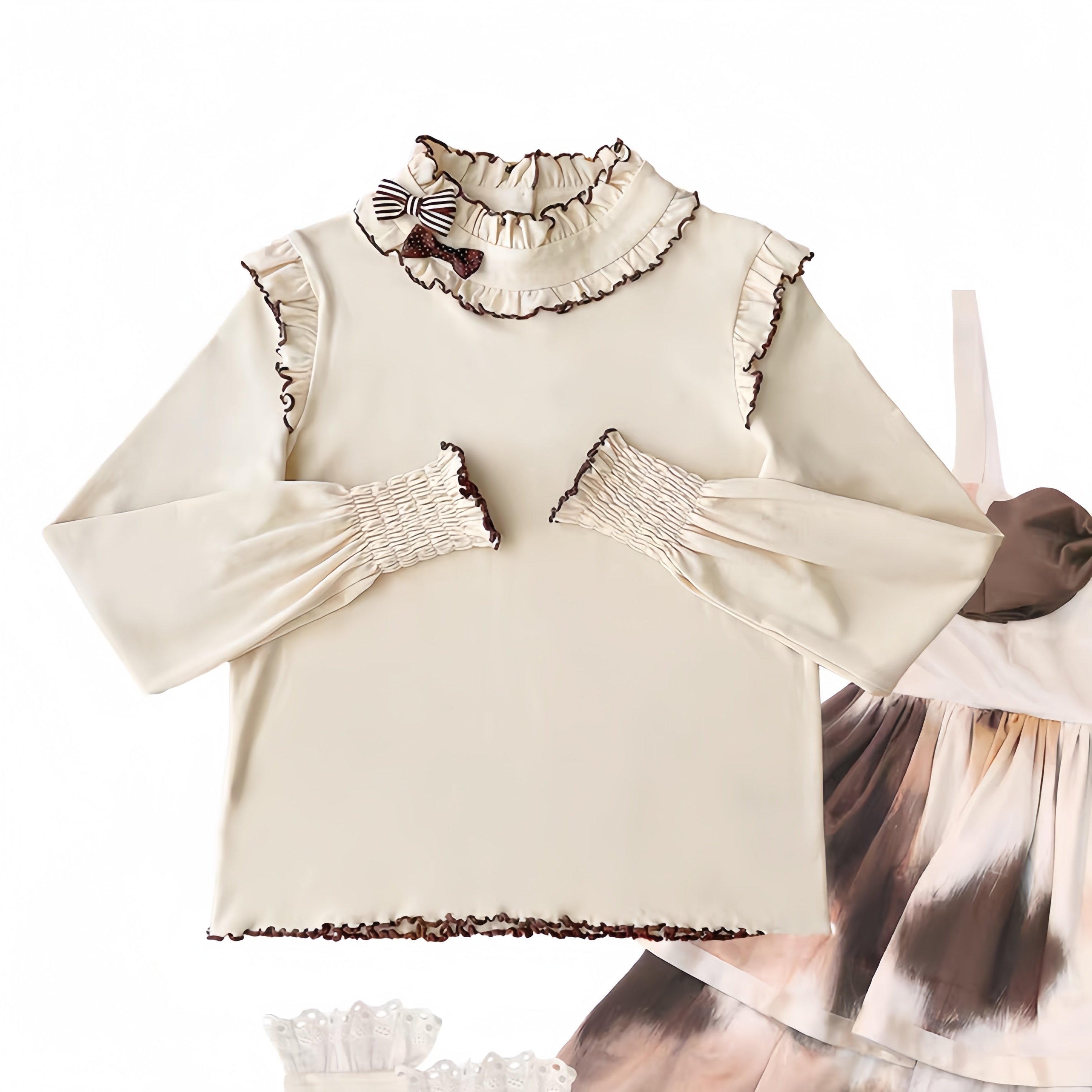 lolita打底衫高领长袖洛丽塔上衣小飞袖针织打底衫提拉米苏内搭新,淘宝优惠券,粉丝福利购,淘宝优惠卷