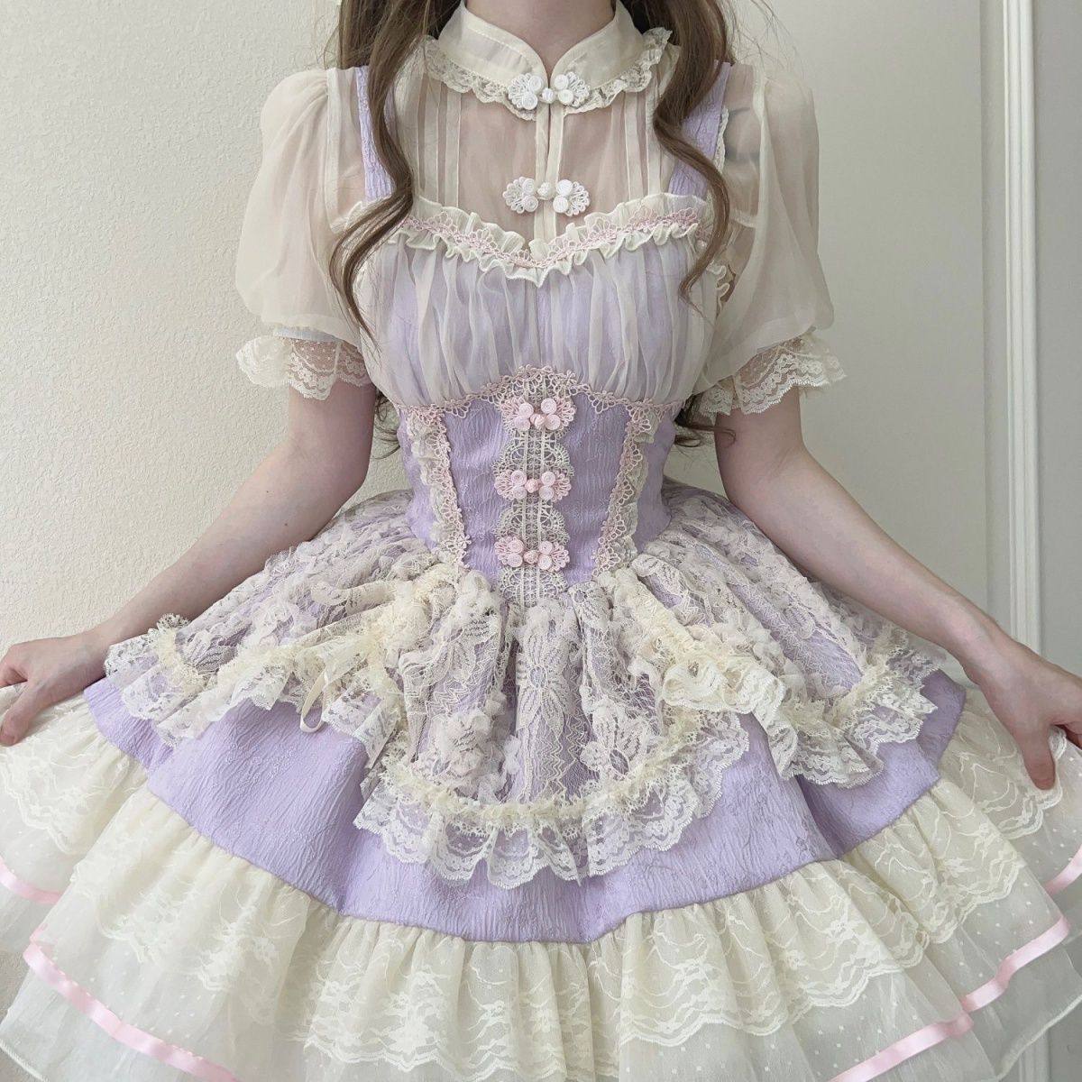 日系甜美可爱lolita洋装超柔纱内搭衬衫打底上衣女夏天装,淘宝优惠券,粉丝福利购,淘宝优惠卷