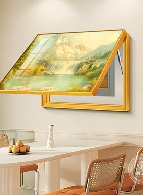 热销日照金山电表箱装饰画现代简约D聚宝盆山水画客厅电源开关遮