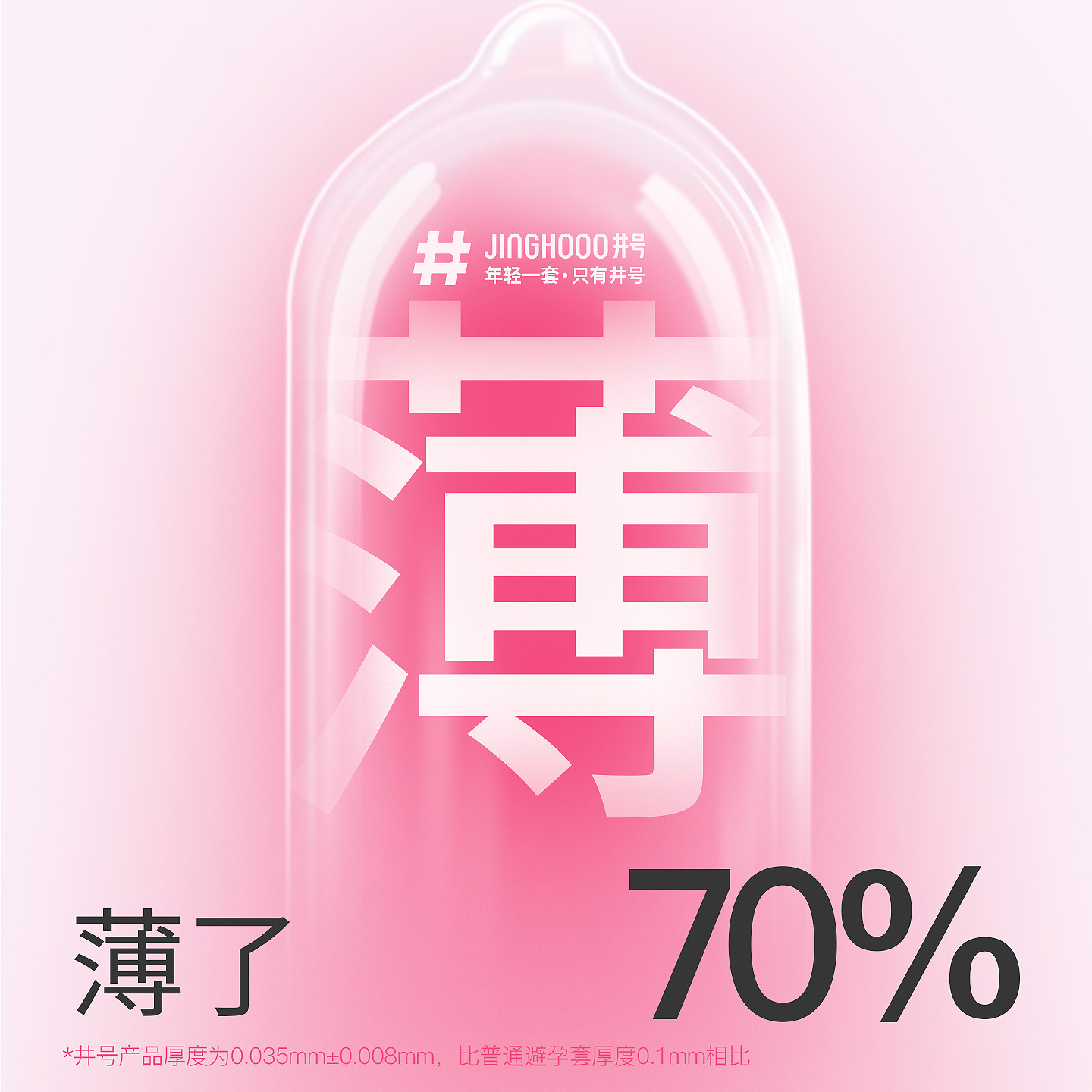 井号003高潮玻尿酸避孕套旗舰店正品超薄裸入安全套套男用情趣byt