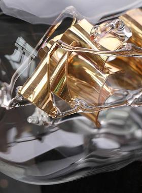 创意工艺品家居酒柜摆件婚庆礼品帆船漂流瓶微景观木底座玻璃瓶子