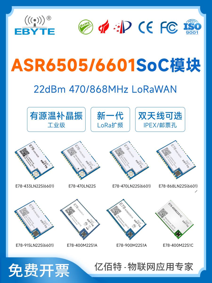 LoRaWAN无线射频透传模块ASR6505/6601TXCO温补晶振433/915MHz - 图3