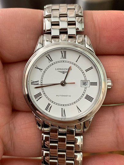 浪琴/Longines瑞士军旗时尚罗马钢/皮带机械男手表L4.984.4.21.6