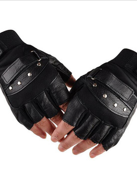 Men's Army Military Tactical Half Finger Leather Fit