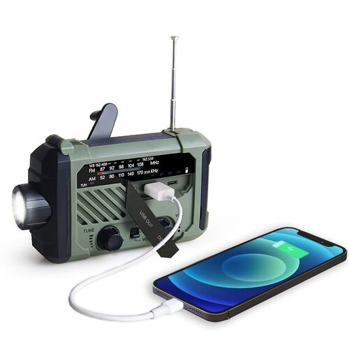 Portable Radio Hand Crank AM FM NOAA Emergency 3-in-1 Readin - 图1