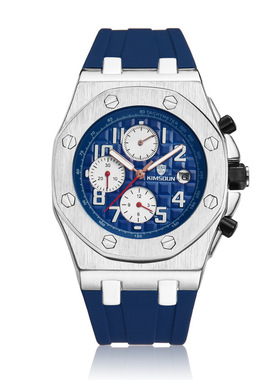 Men's automatic mechanical watch男士硅胶三眼防水全自