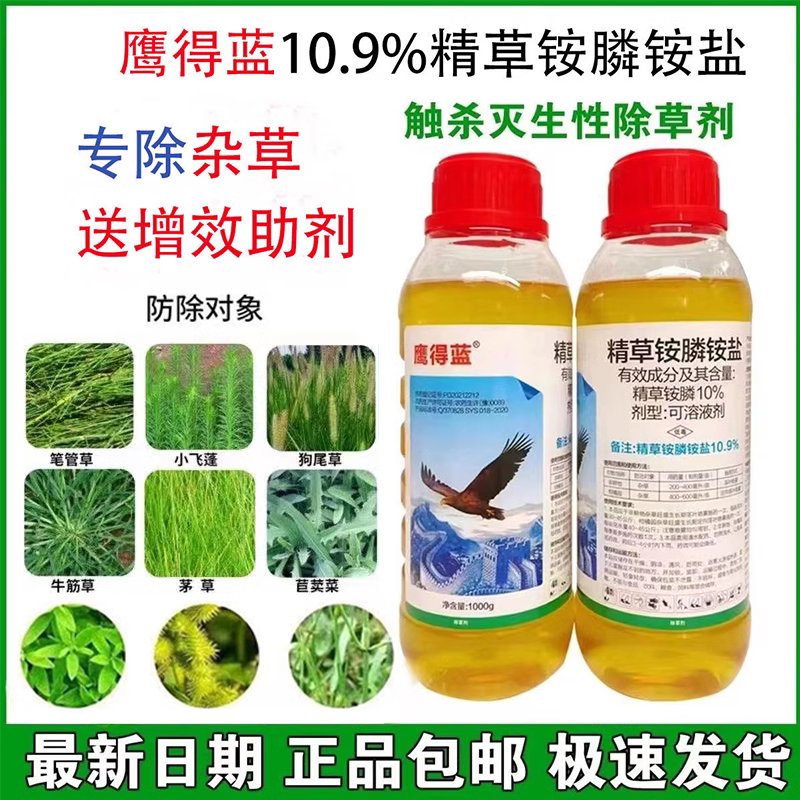 鹰德蓝精草铵磷铵盐正品强力除草烂根剂果园茶园田埂甘铵膦农药