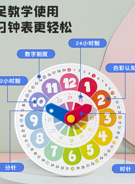 大号钟表模型小学教具时钟教具数学表盘儿童一二年级学习认识时间