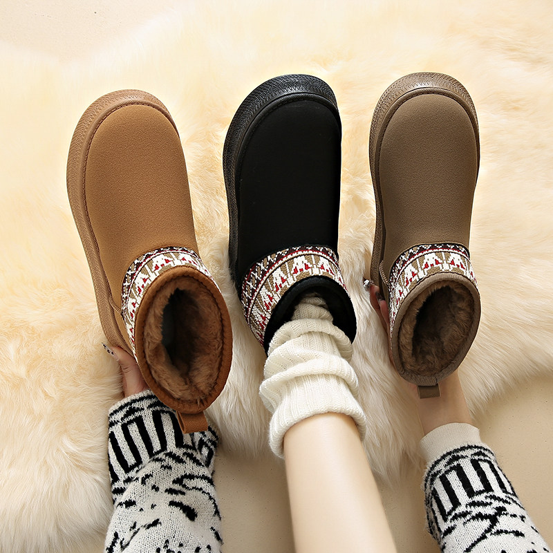 厚底雪地靴女2025新款冬季加绒防滑孕妇面包短靴东北大棉鞋大码41,淘宝优惠券,粉丝福利购,淘宝优惠卷