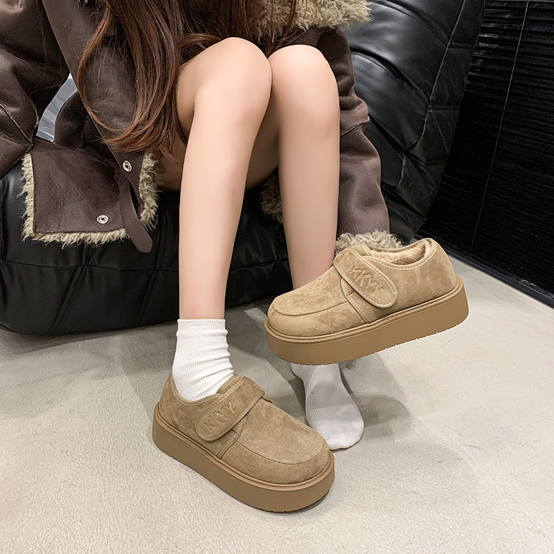 厚底加绒豆豆勃肯鞋女2025冬季脚宽胖乐福棉鞋大码41一脚蹬雪地靴,淘宝优惠券,粉丝福利购,淘宝优惠卷