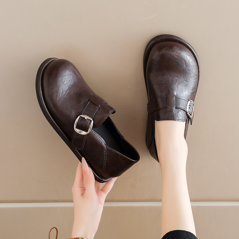 两穿黑色乐福小皮鞋女2026新款春季英伦风平底牛津鞋一脚蹬勃肯鞋,淘宝优惠券,粉丝福利购,淘宝优惠卷