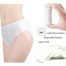 Womens Disposable 100%Pure Cotton Underwear Travel Panties