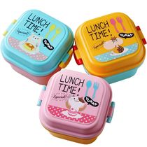 Cartoon Healthy Plastic Lunch Box Microwave Oven Lunch Bento