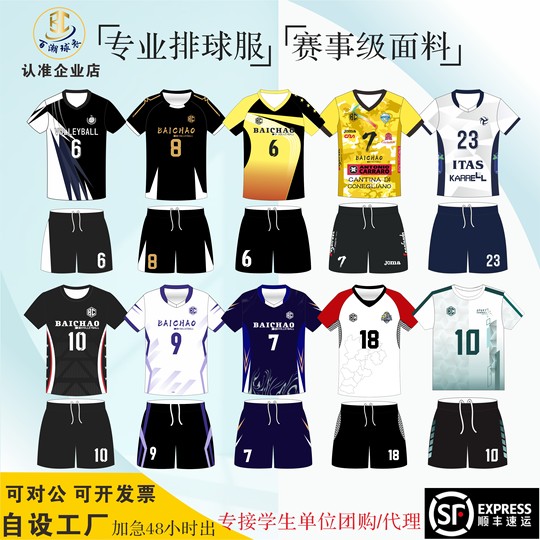 专业排球服套装男女款全身定制数码印制速干气排球服比赛训练队服