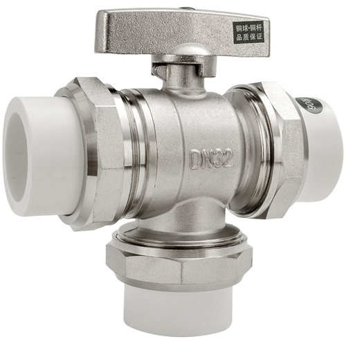 百战阀门PPR三通球阀带开关L型Y型热熔管三通阀门分水器DN25/DN20 - 图3