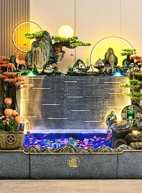 假山流水喷泉办公室装饰