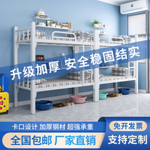 Upper Bunk Bed Double Bed Iron Bed Double Staff Dormitory Upper Bunk Bed School Apartment Iron Frame Low Iron Art Bed Frame