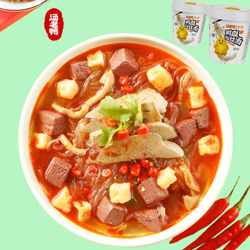 汤老鸭鸭血粉丝汤桶装老鸭汤鸭杂心鸭肠网红零食夜宵零食方便粉丝 - 图2