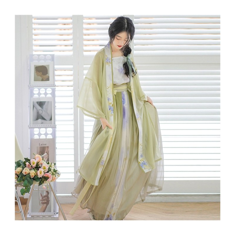 墨子研宋制汉服女长干寺半袖对襟长褙子百褶裙吊带夏季女,淘宝优惠券,粉丝福利购,淘宝优惠卷