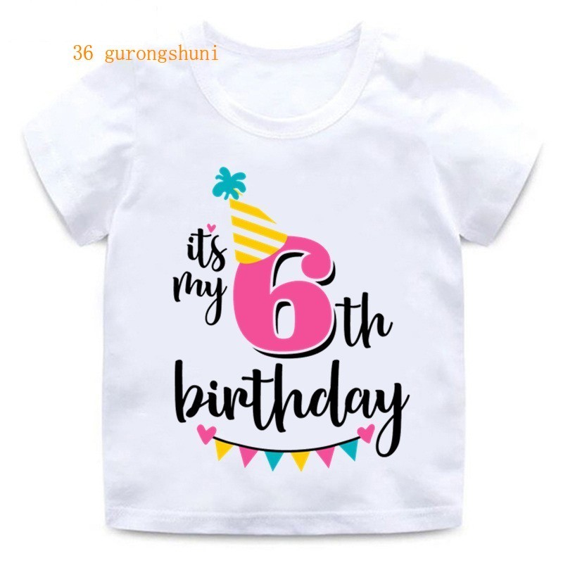 Girl Birthday Ctoon T Shirt for Girls Tshirt number 2 3 4 - 图2