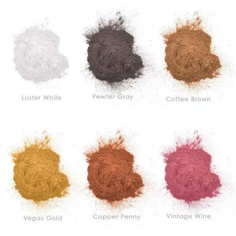 6 Color Metal Tones Mica Pearl Powder Pigment Kit Cosmetic G-图1