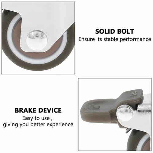 4pc Furniture Casters Soft Rubber Swivel Caster Quite Roller - 图3