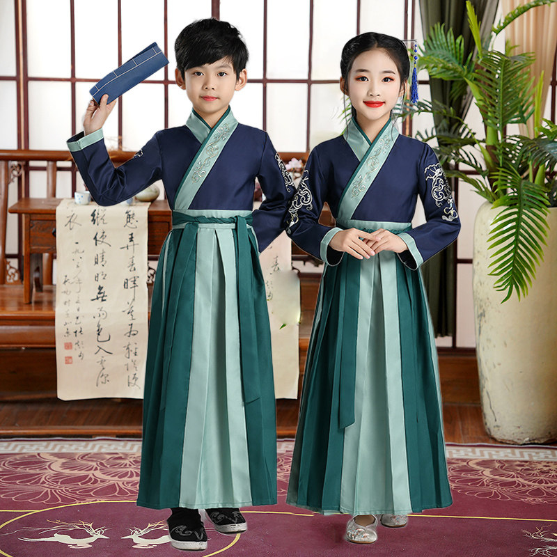 儿童汉服国学服儒家曲阜孔子故里园古典舞古装开学礼合唱服演出服,淘宝优惠券,粉丝福利购,淘宝优惠卷