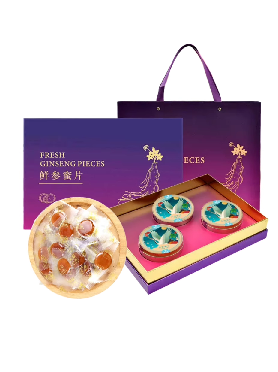 柳正官长白山人参蜜片礼盒开袋即食鲜参蜜片蜂蜜泡人参切片旗舰店