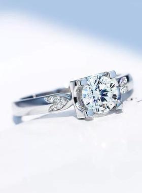 燕尾牛头简约可过笔求婚钻戒